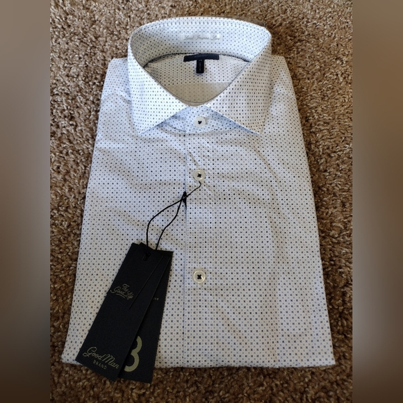 Good Man Brand Other - Good Man Brand White Patterned Men's Long Sleeve Button Down Shirt NWT